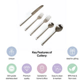 Matt Finish Stainless Steel Cutlery set of 5