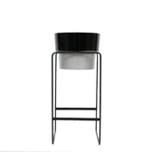 Modern Elevated Metal Planter Stand Black