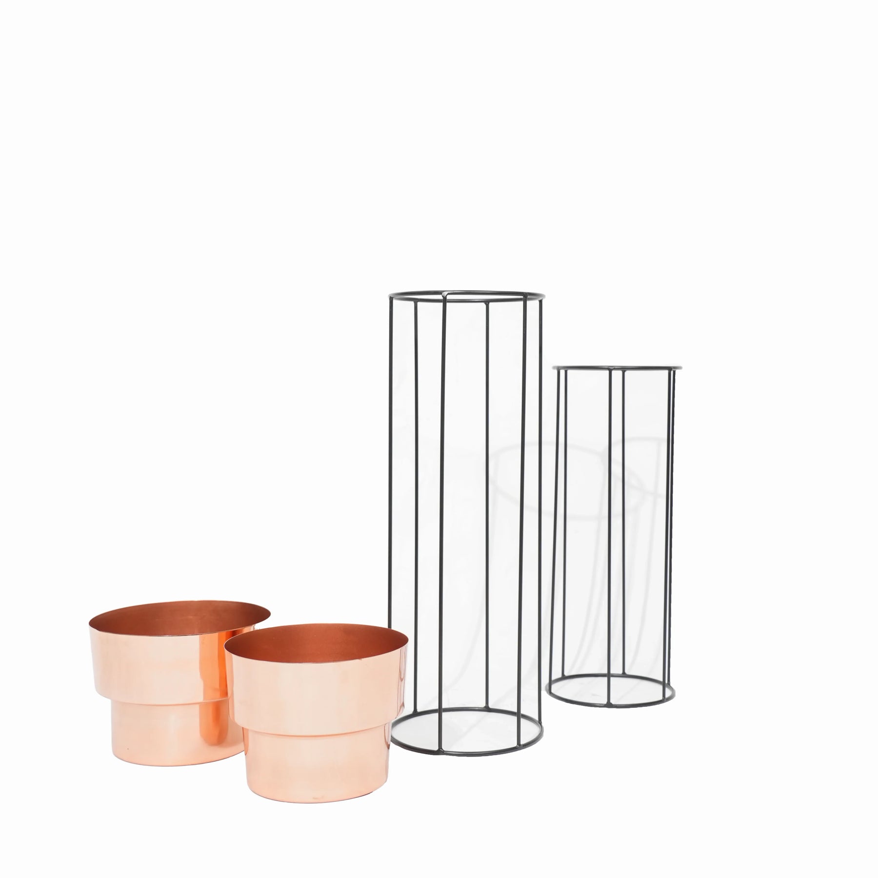 Tall Copper Planters Set of 2