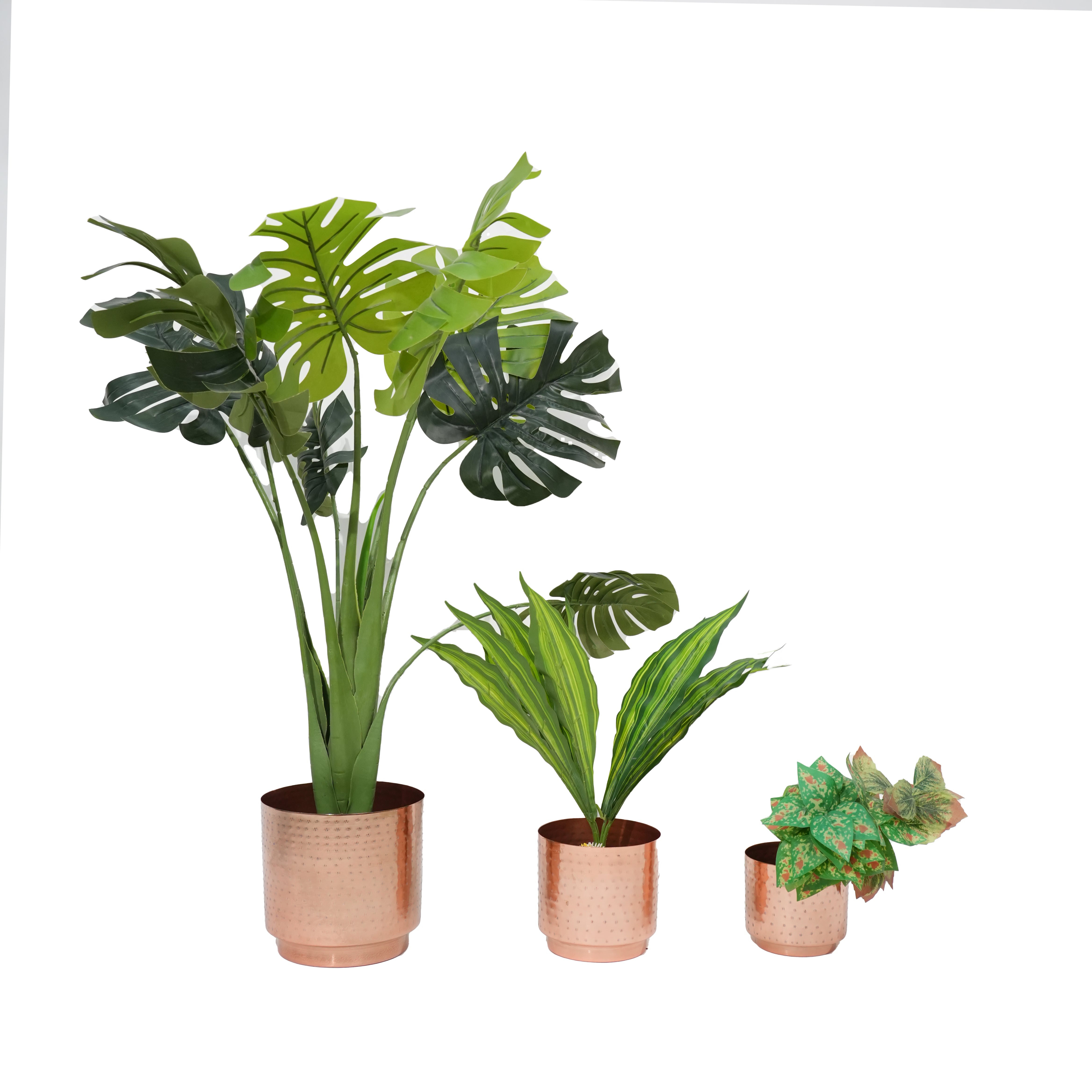 Copper Hammered Planters Set of 3