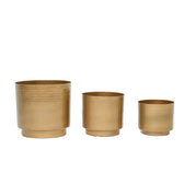 Gold Hammered Metal Planters Set of 3
