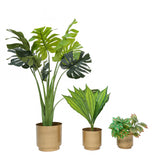 Gold Hammered Metal Planters Set of 3