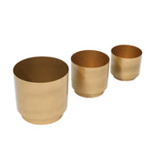 Gold Hammered Metal Planters Set of 3