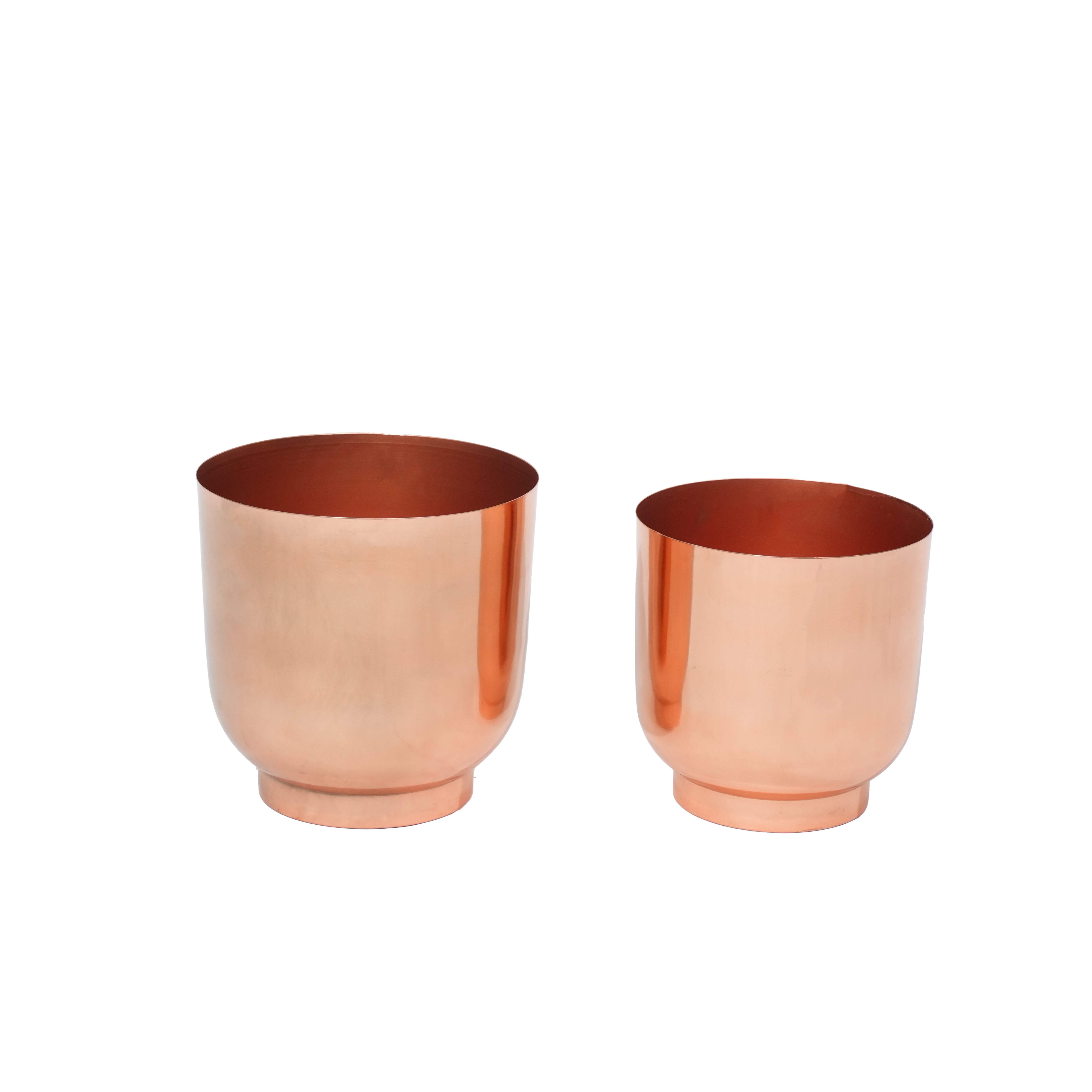 Copper Finish Metal Planters Set of 2