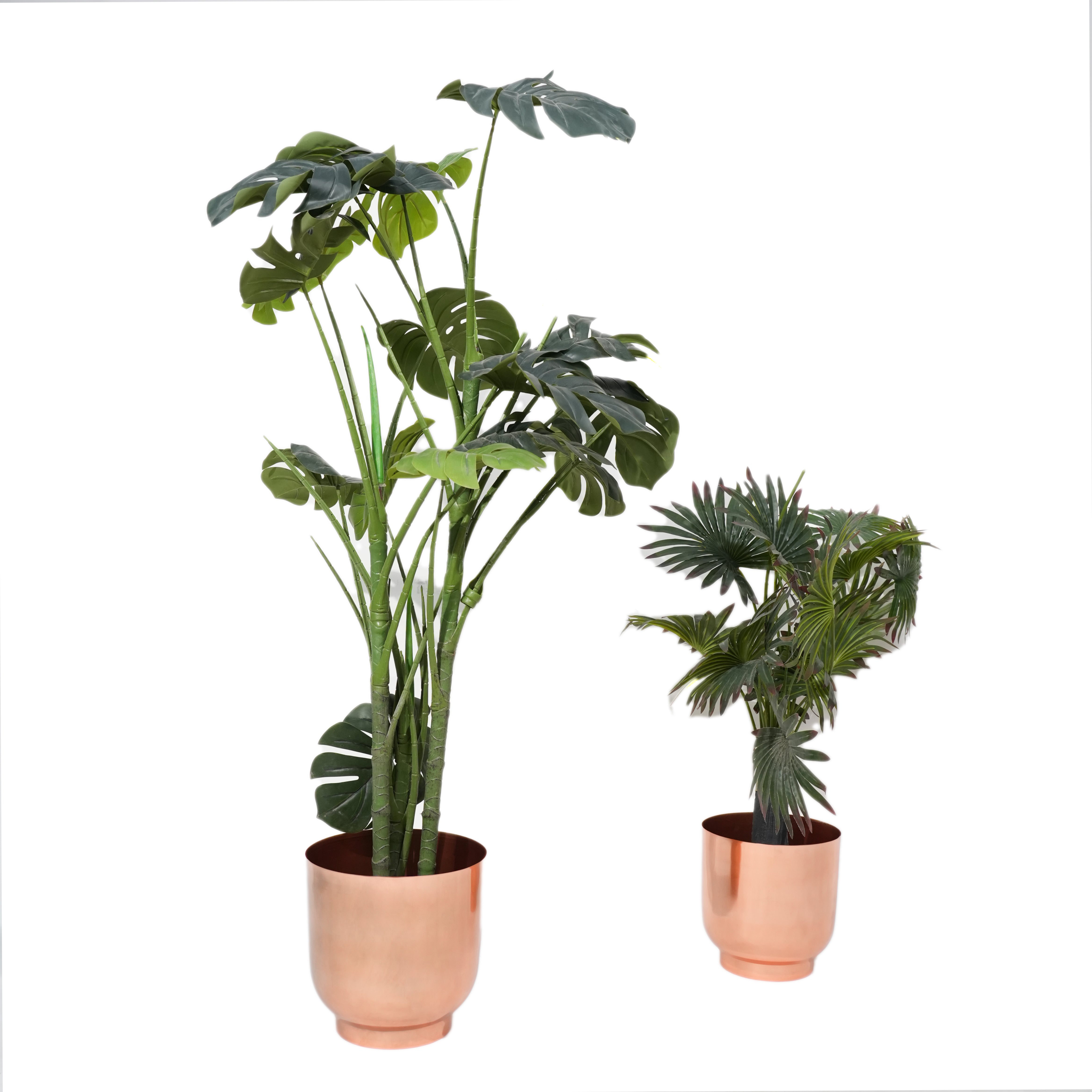 Copper Finish Metal Planters Set of 2