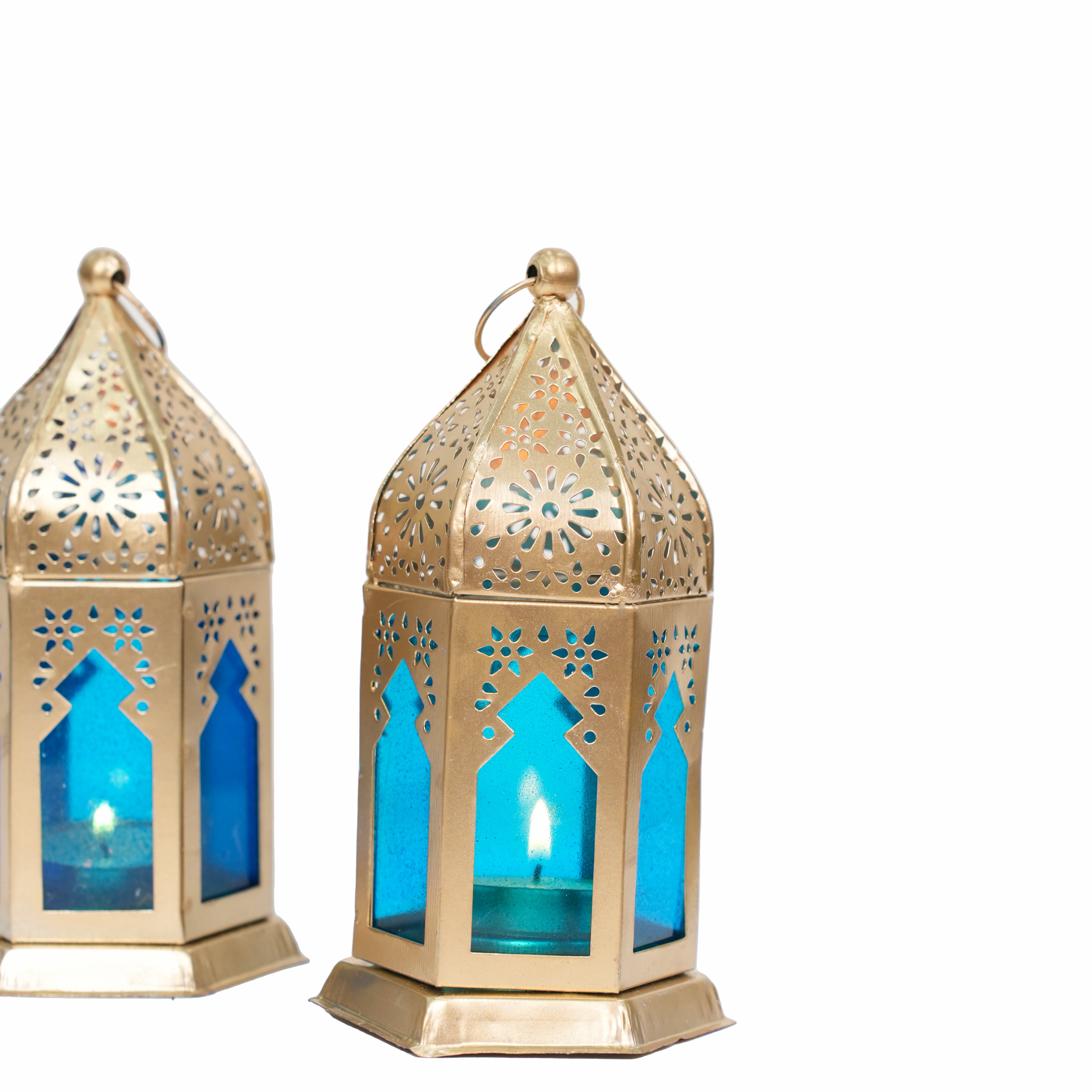 Blue Moroccan Lantern set of 2