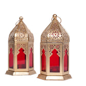 Ruby Red Moroccan Lanterns set of 2