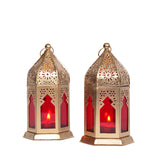 Ruby Red Moroccan Lanterns set of 2