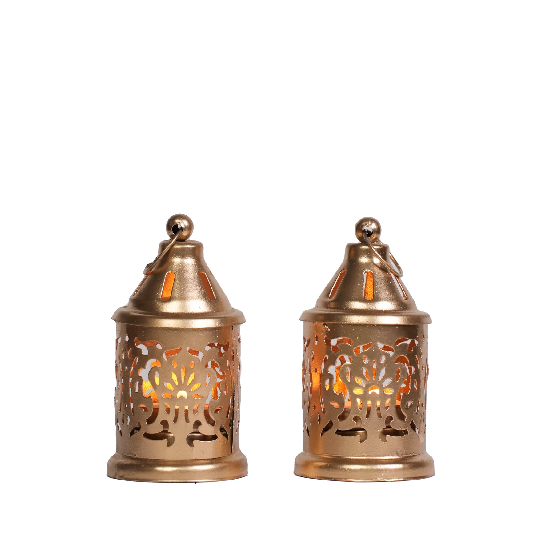 Golden Filigree Tea Light Holders Set of 2