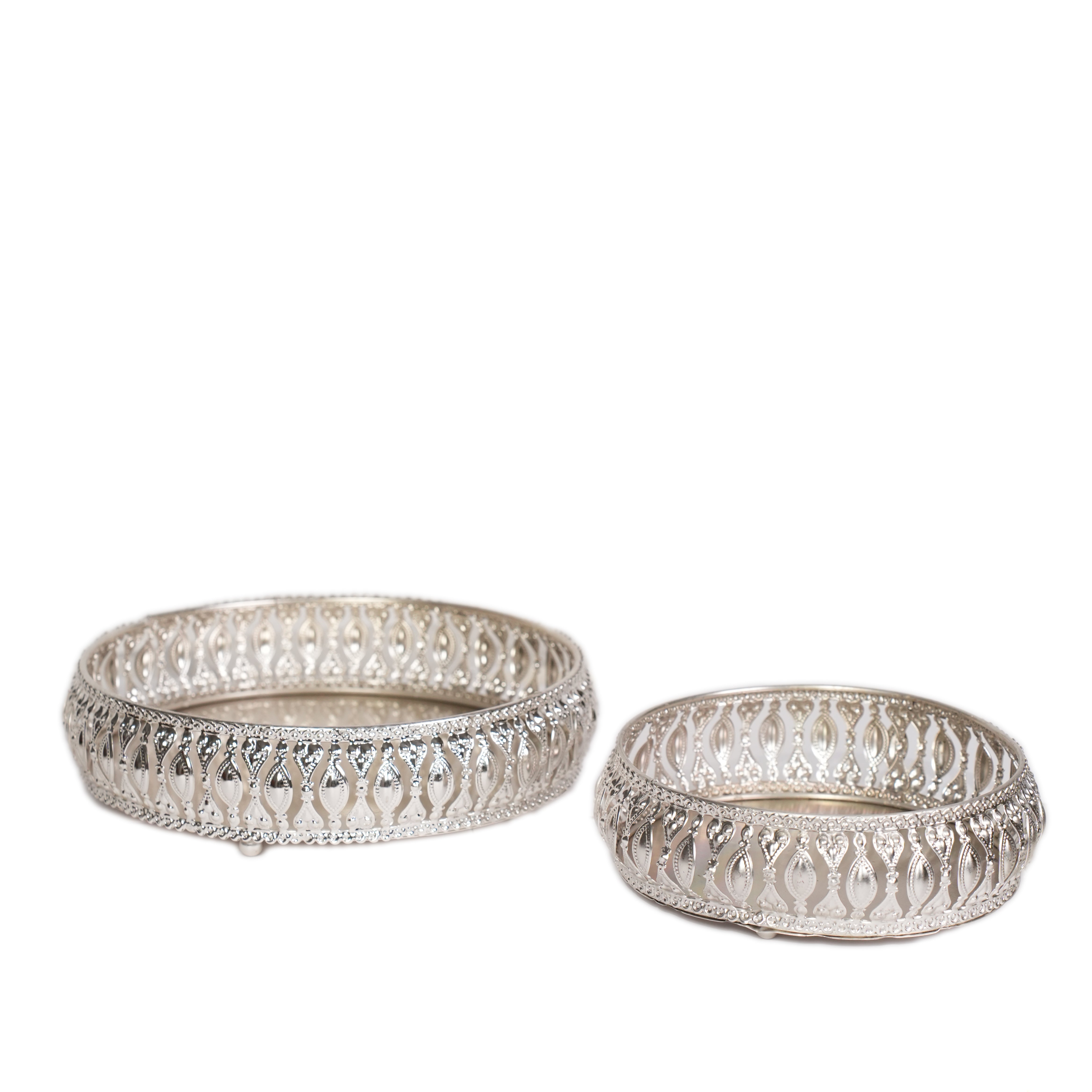 German Silver Serving Trays Set of 2