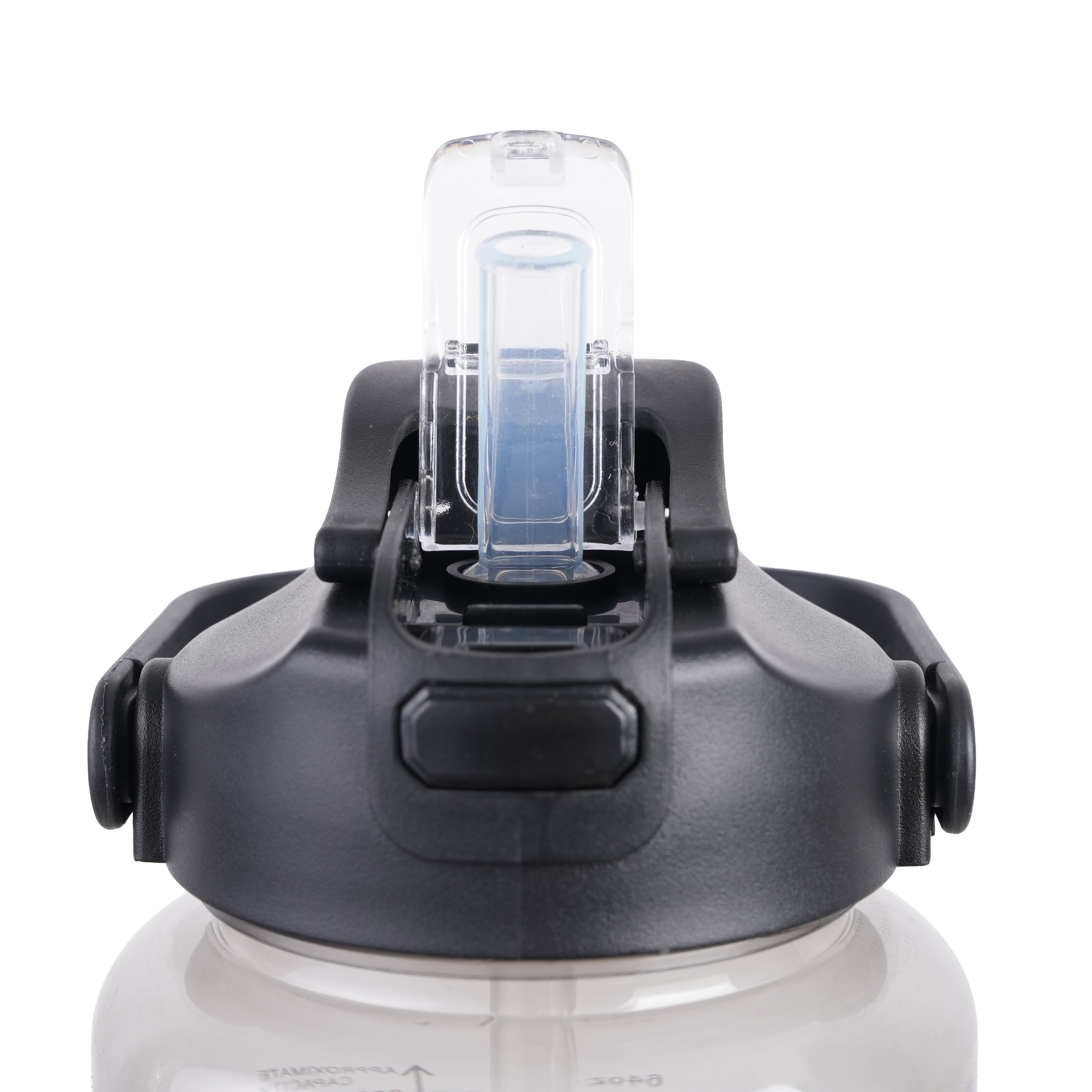 Premium Transparent Motivational Water Bottle in Black