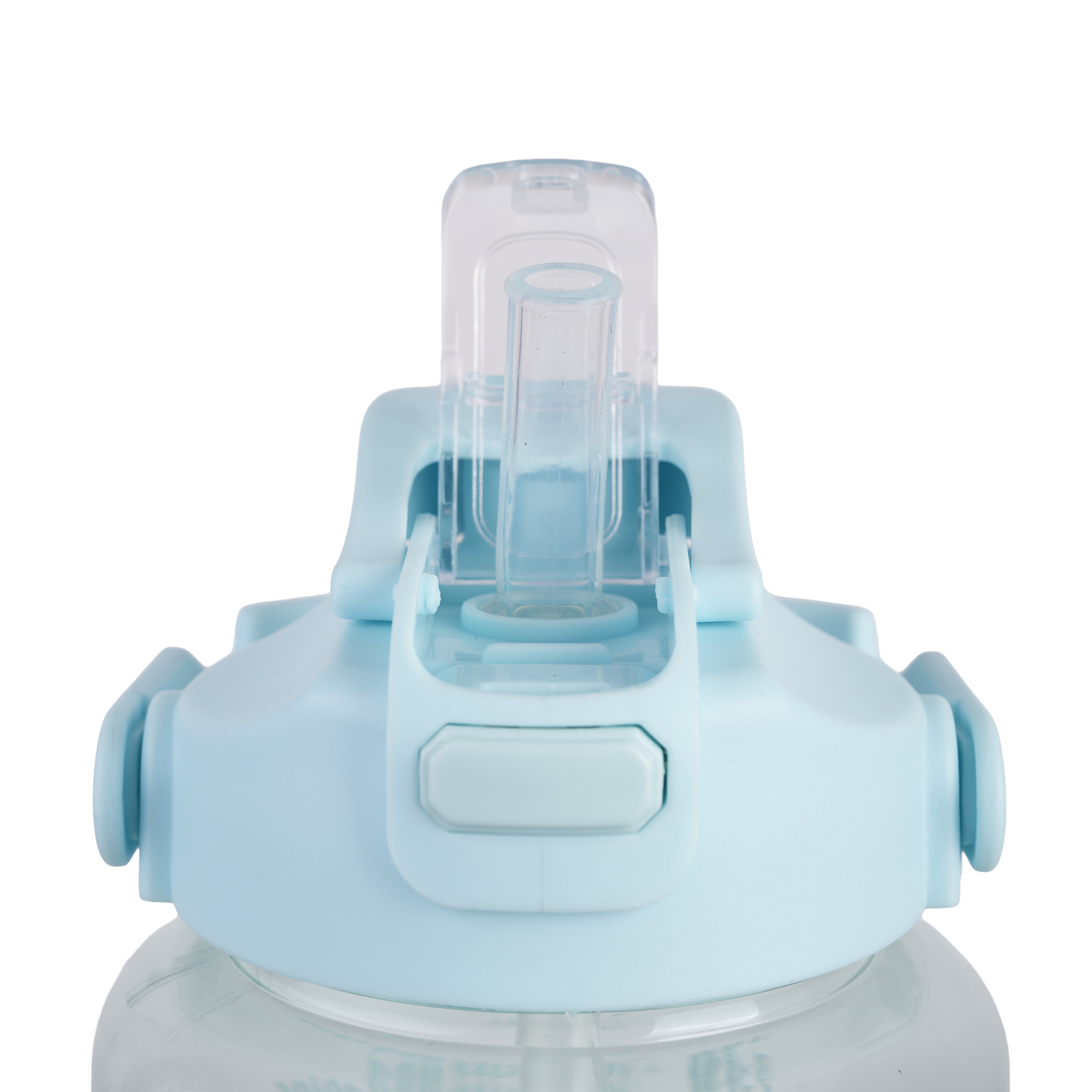 Premium Transparent Motivational Water Bottle in Sky Blue