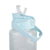 Premium Transparent Motivational Water Bottle in Sky Blue