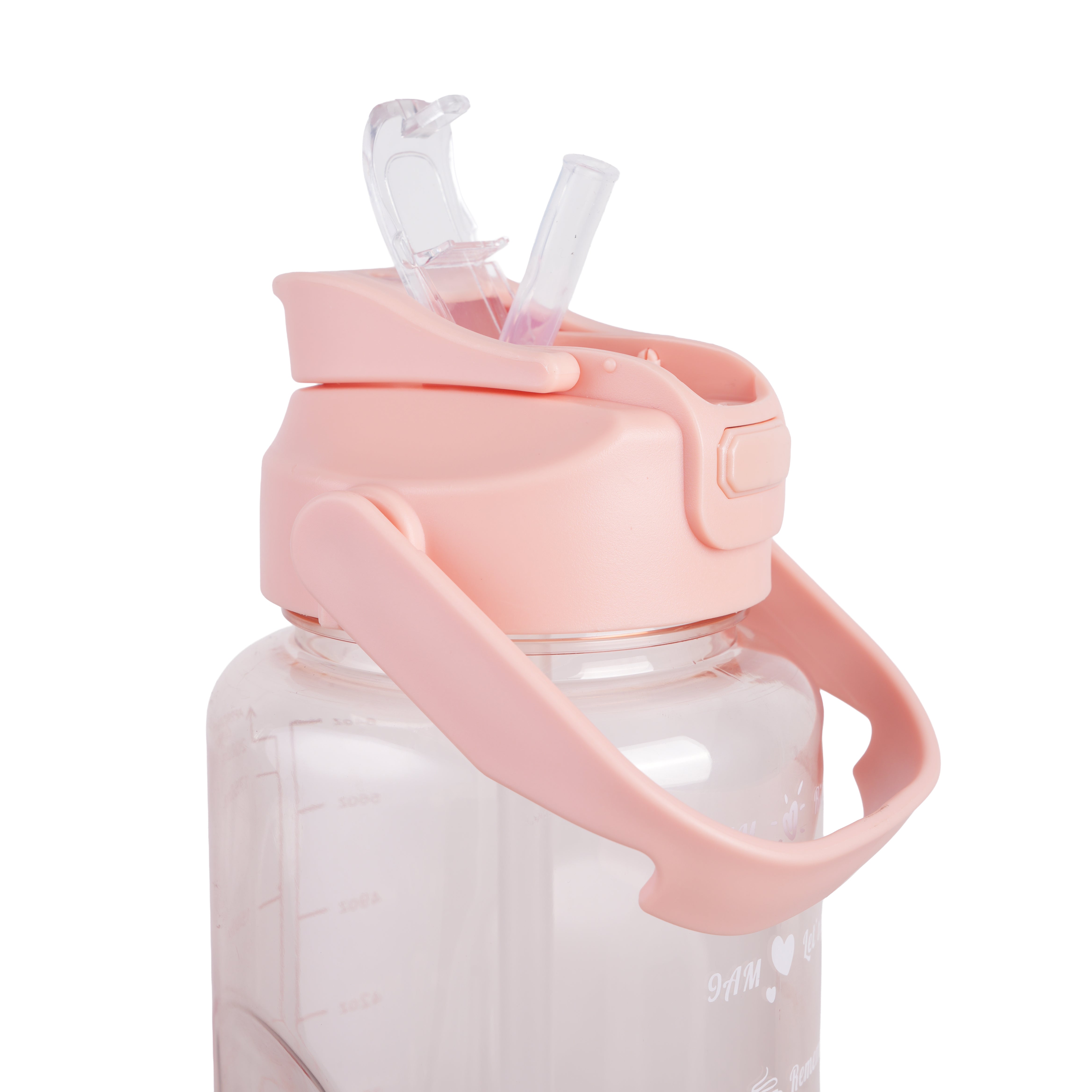 Premium Transparent Motivational Water Bottle in Pink