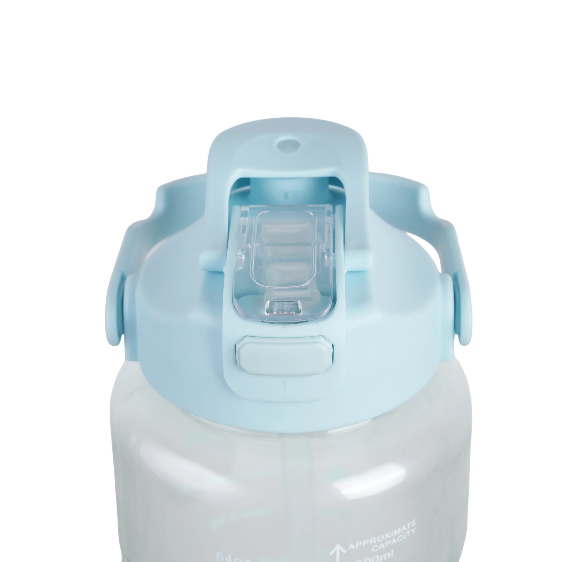 Premium Transparent Motivational Water Bottle in Sky Blue