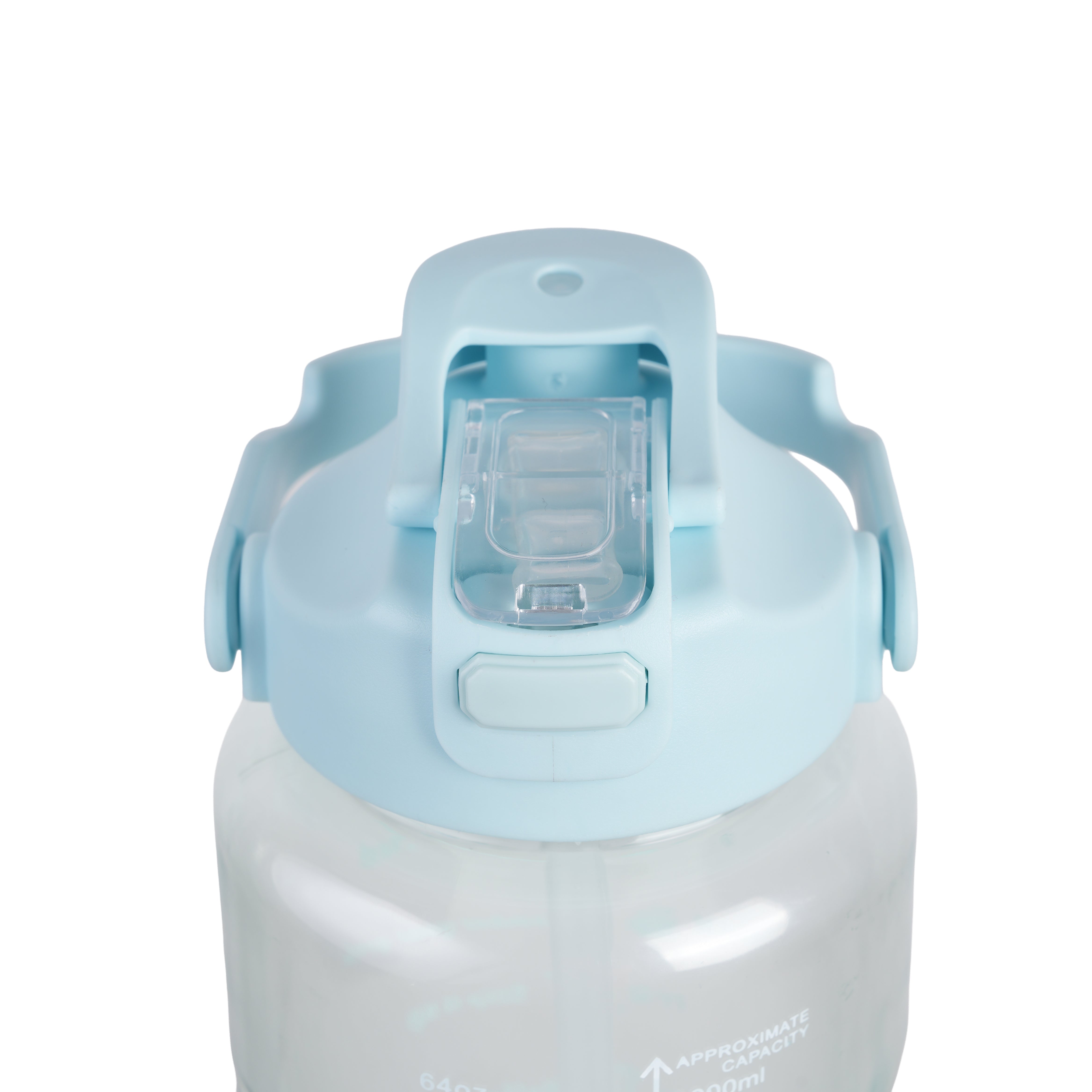 Premium Transparent Motivational Water Bottle in Sky Blue