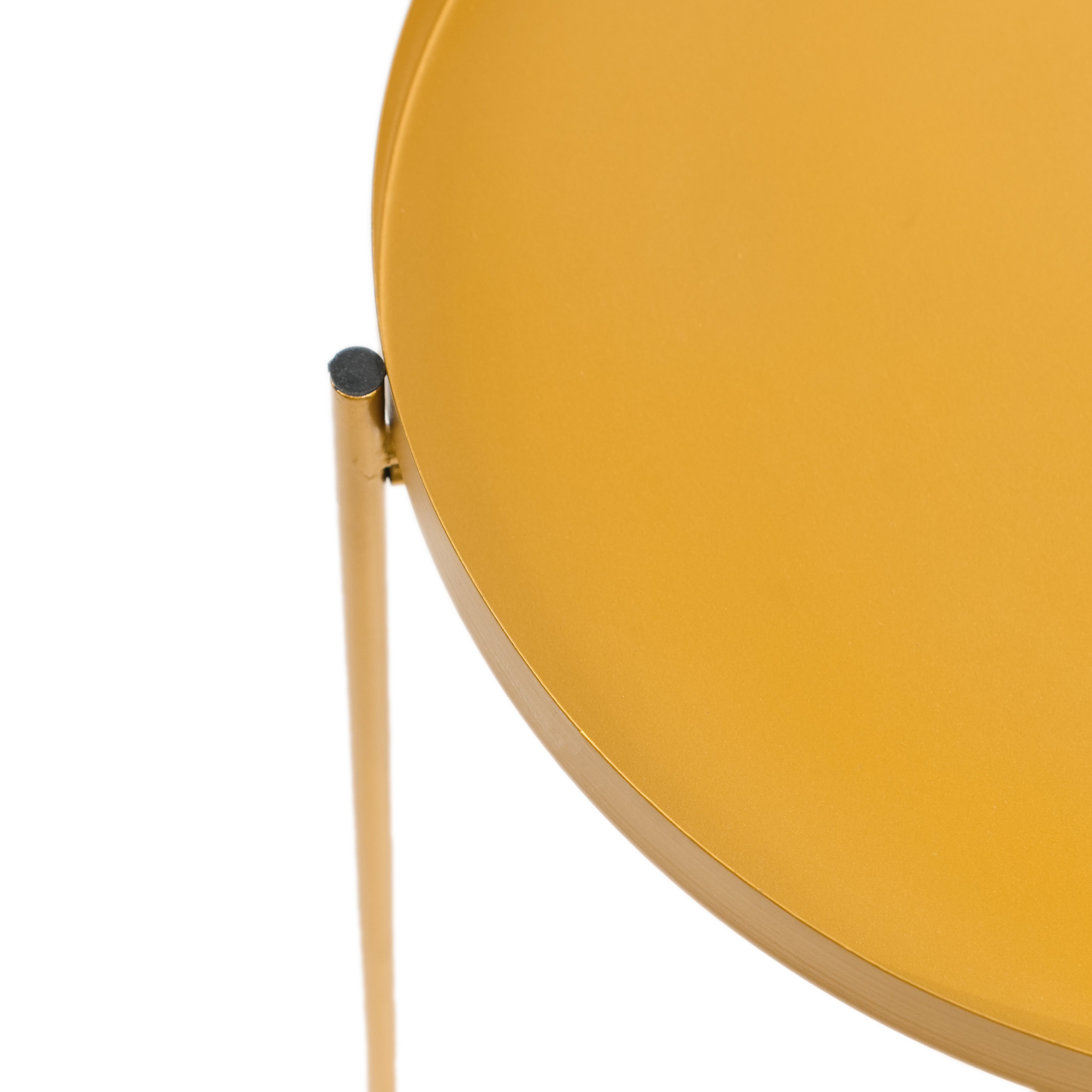 Modern Golden Metal Tray Top Side Table with X-Frame Base