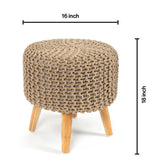 Dori Pouf Stool in Cream-Set of 2