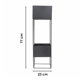 Double Pot Metal Planter Stand Black