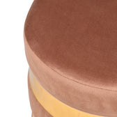 Ottoman Drum Stool Brown 2