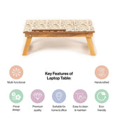 Mango Wood Handmade Folding Laptop Table in Jaipuria with Epoxy Resin