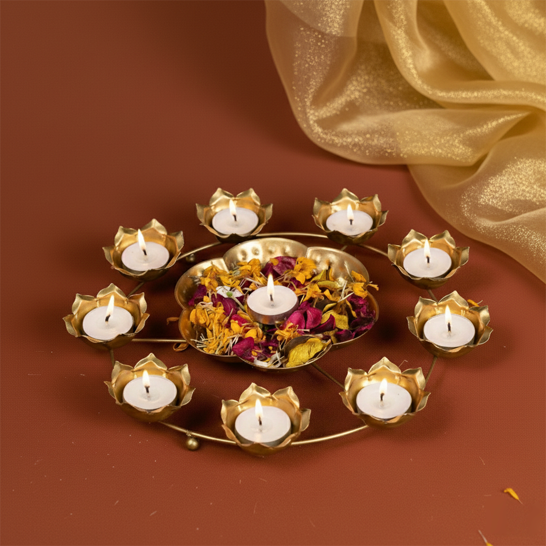 Flower Diya Urli Stand