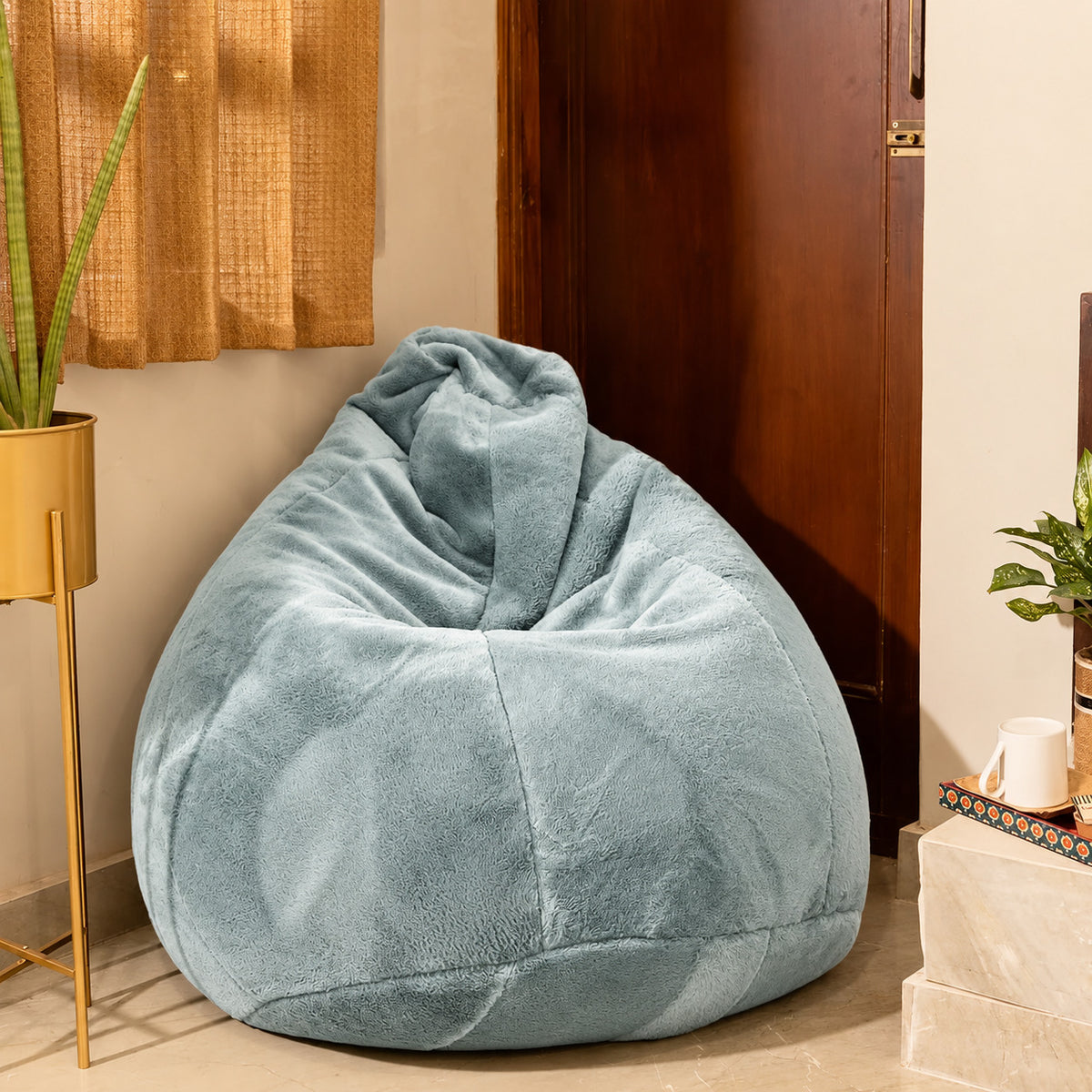 4XL Fur Bean Bag with Beans for Adults