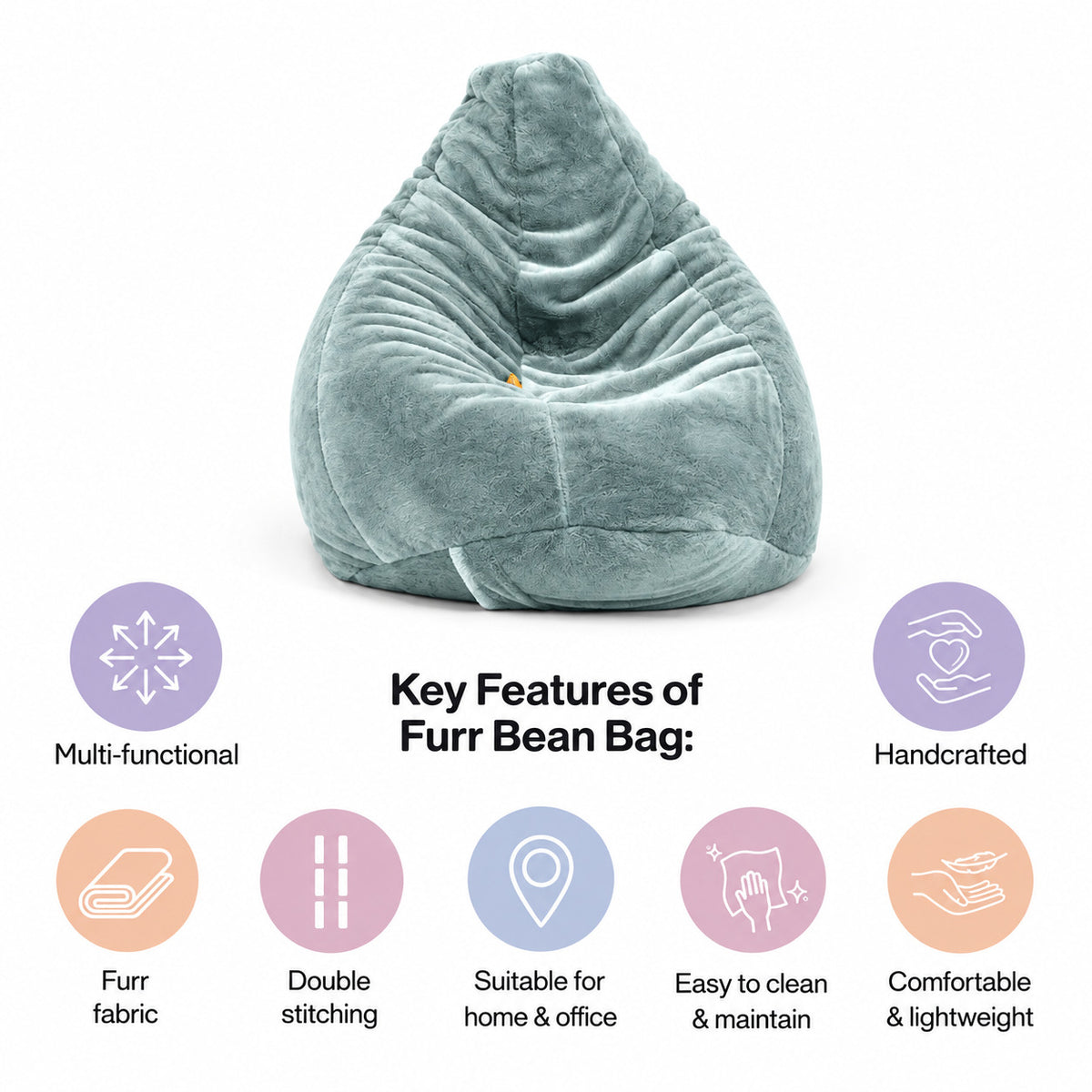 4XL Fur Bean Bag with Beans for Adults