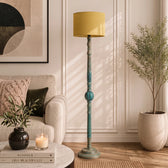 Wooden Floor Lamp with Shades for Living Room – Tall Vintage Standing Lamp