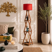 Wooden Italian Floor Lamp with Shade