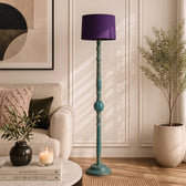 Wooden Floor Lamp with Shades for Living Room – Tall Vintage Standing Lamp