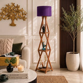 Wooden Italian Floor Lamp with Shade