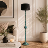 Wooden Floor Lamp with Shades for Living Room – Tall Vintage Standing Lamp