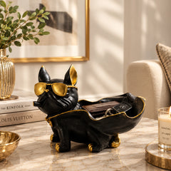 Geometric Dog Statue Jewelry Storage Bowl In Home Decor