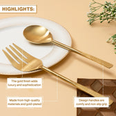PVD Head Gold Coated Stainless Steel Gold-Toned Cutlery Set Of 2