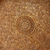 Handcrafted Mango Wood Side Table in Gold Peacock - Bedside Table for Living Room Decor