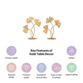 Gold Ginkgo Table Decor Set of 2