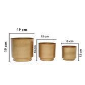 Gold Hammered Metal Planters Set of 3