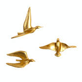 Resin Flying Birds Wall Hanging In Sunlit Aura (Set Of 5)