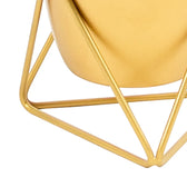 Metal Pots with Single Golden Metal Plant Stand in Sunlit Aura