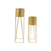 Triangle Planter Stand in Golden-Set of 2