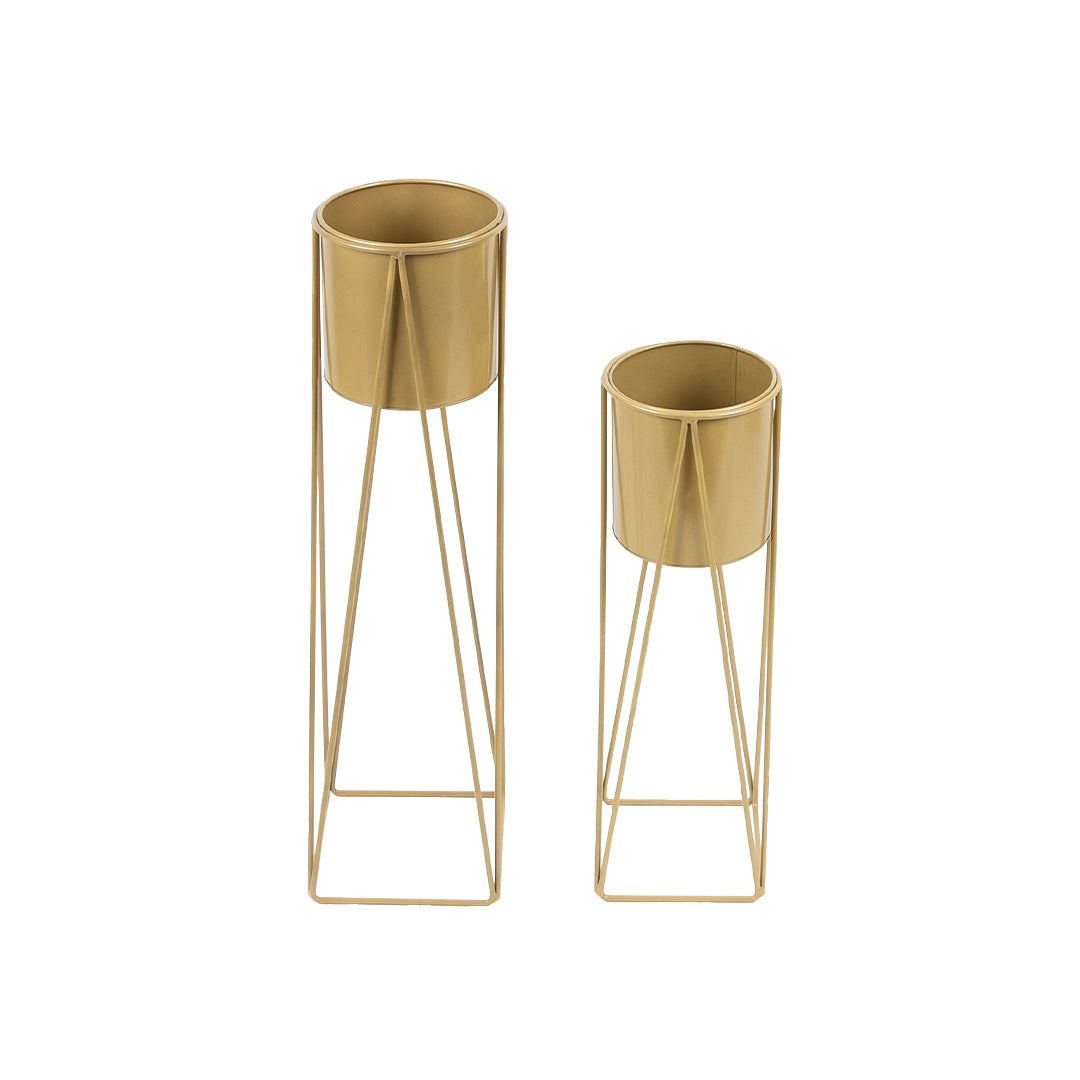 Triangle Stand - Golden Planter - Set of 2