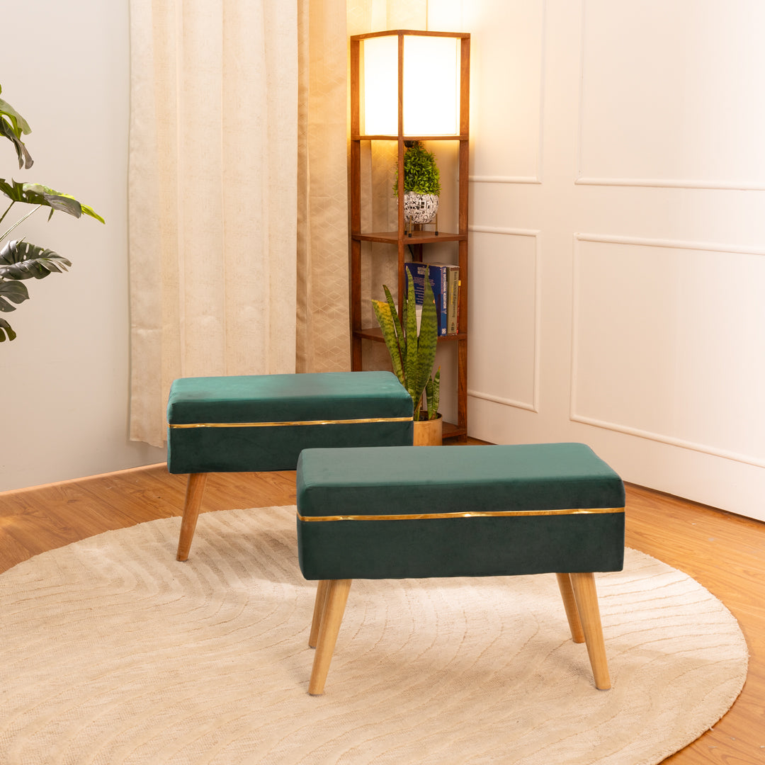 Oval Bench In Powder Blue - Combo Of 2