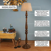 Heritage Wooden Floor Lamp with Shade