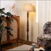 Heritage Wooden Floor Lamp with Shade