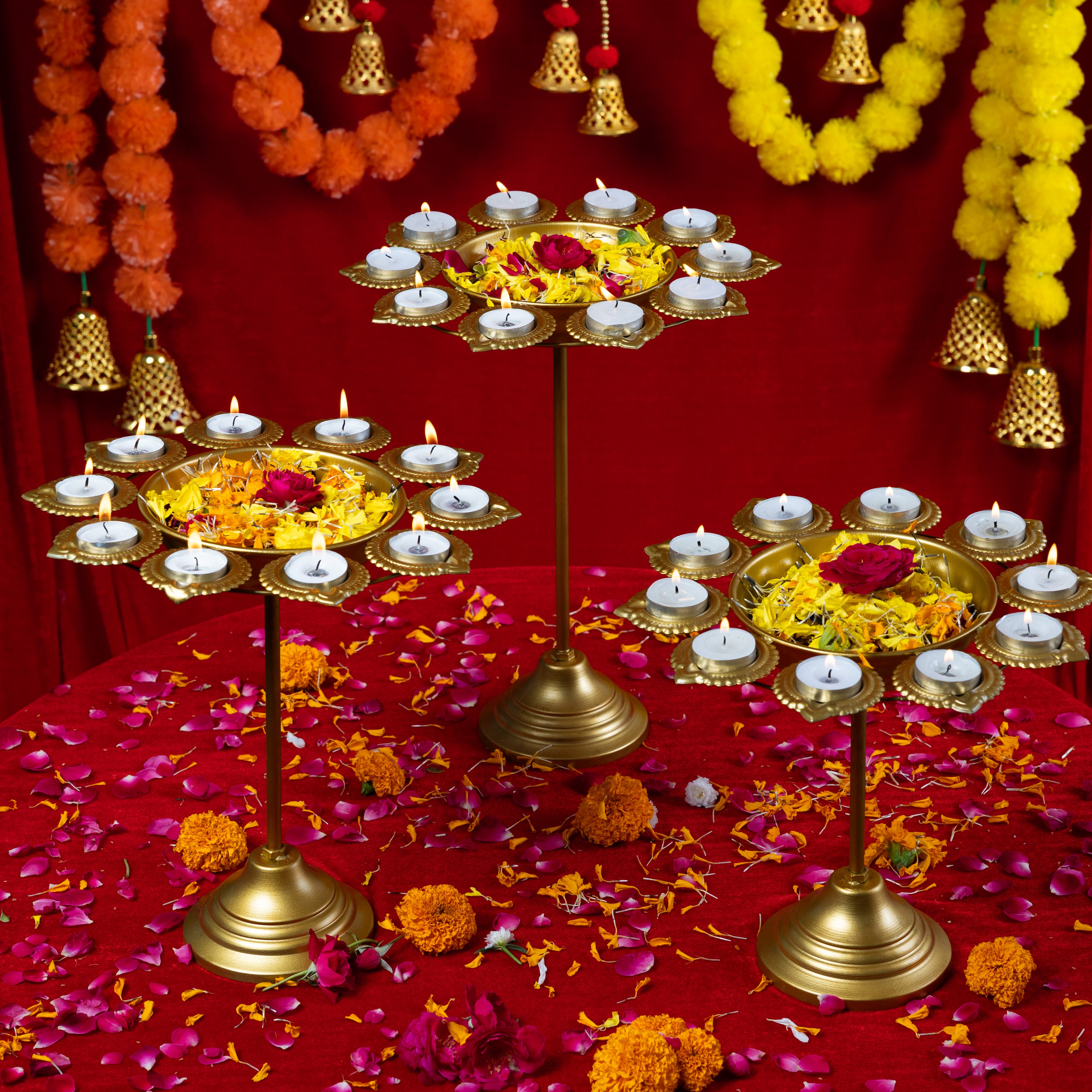 Diya Urli Stand, With Single Diya