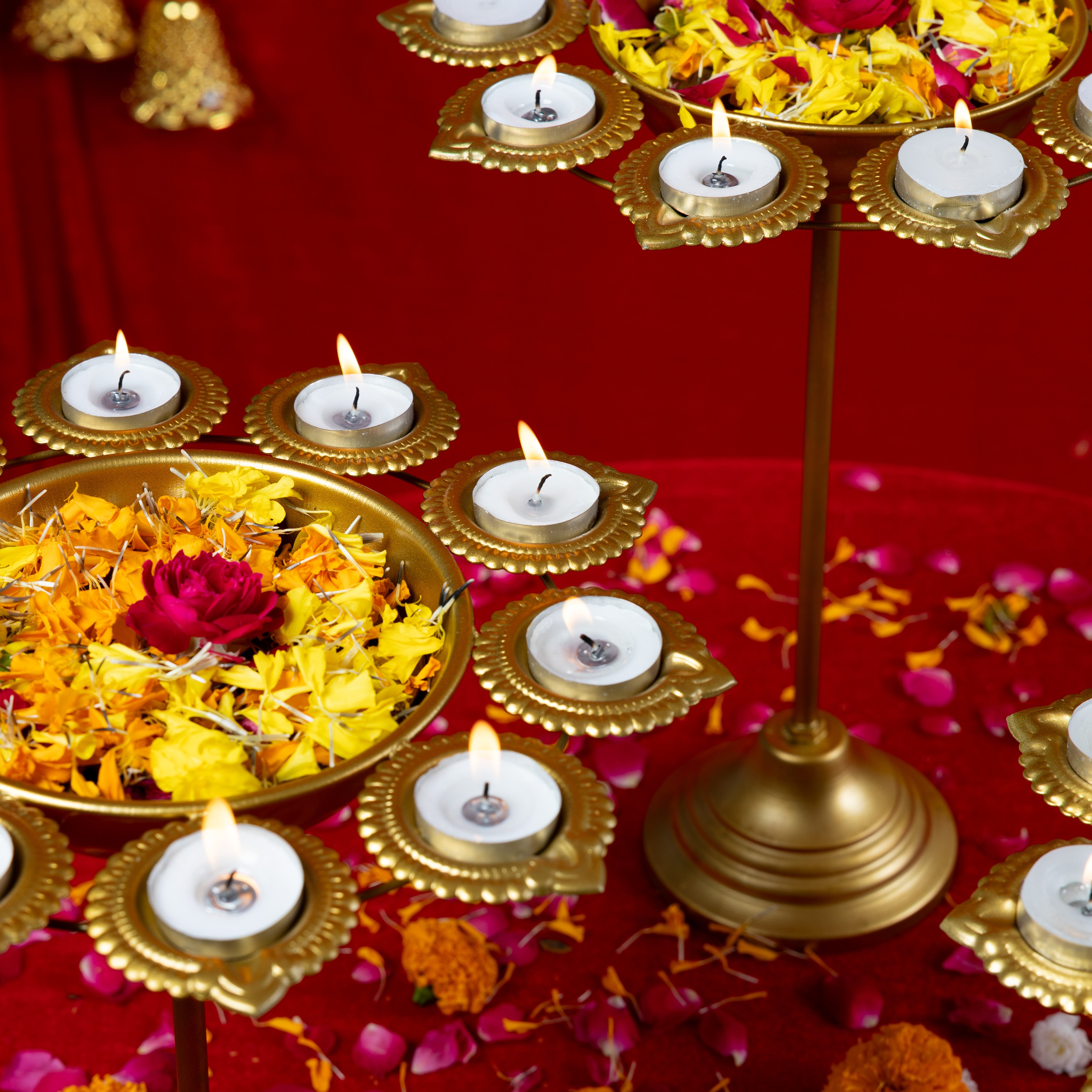 Diya Urli Stand, With Single Diya