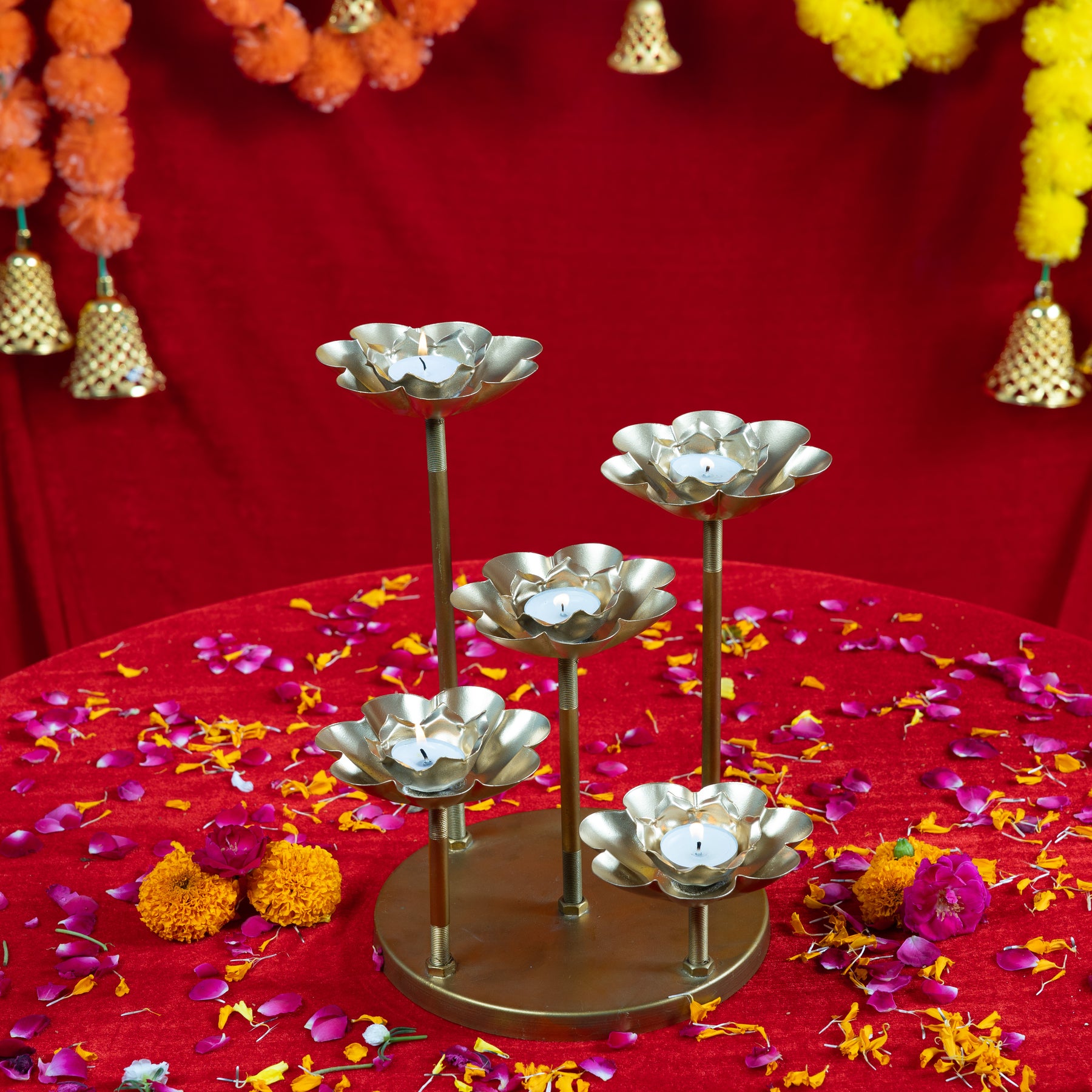 Brass Lotus Diya Stand