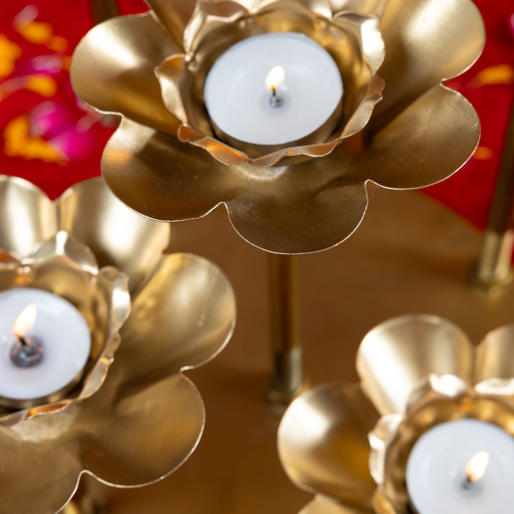Brass Lotus Diya Stand