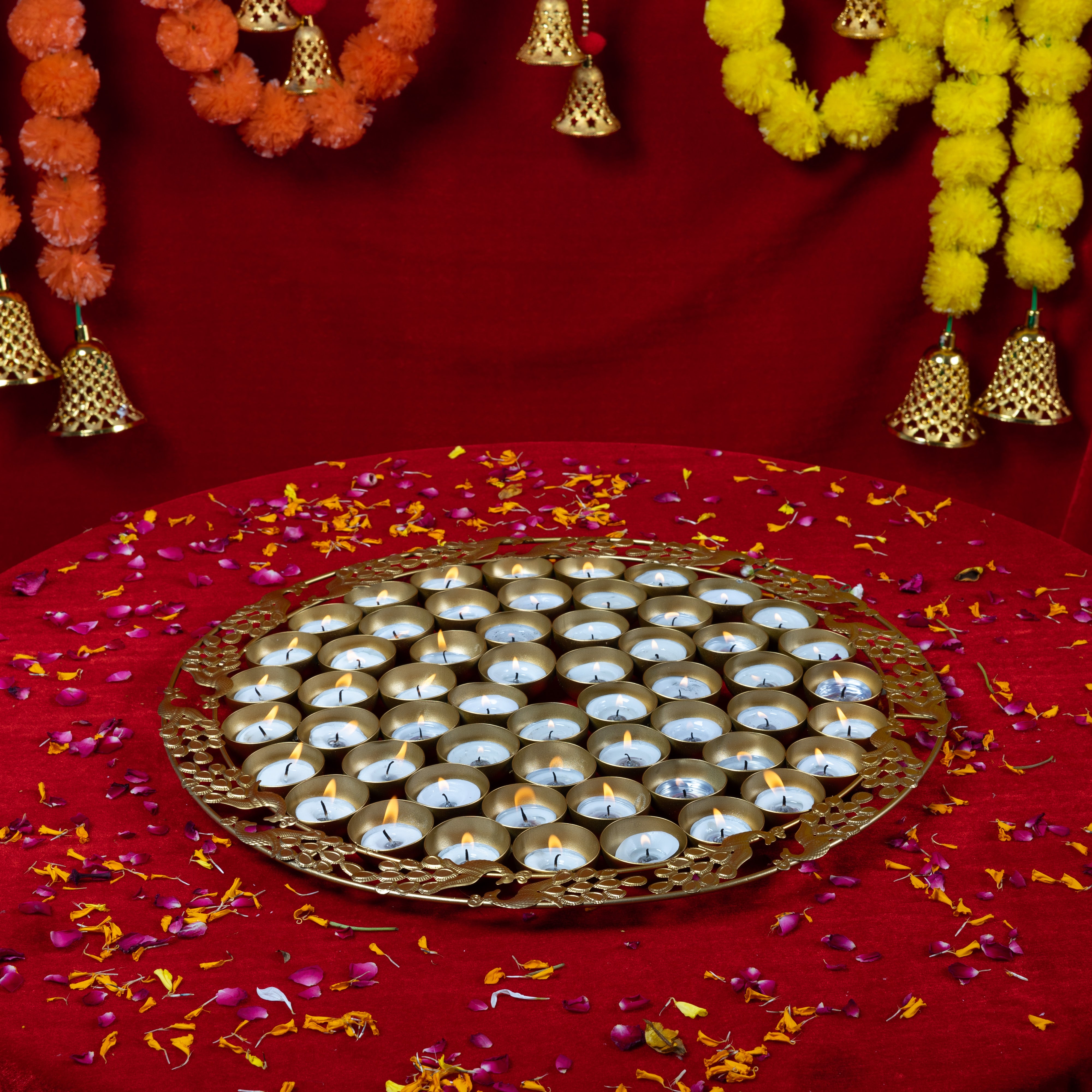 Urli With 56 Diyas